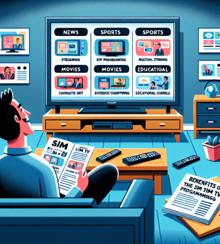 Man exploring TV channel options in a colorful room